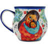 Polish Pottery Bubble Mug 13 oz Mom&#039;s Hugs UNIKAT