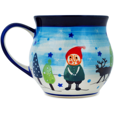 Polish Pottery Bubble Mug 13 oz North Pole UNIKAT