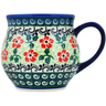 Polish Pottery Bubble Mug 13 oz Poppies Charm UNIKAT