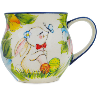 Polish Pottery Bubble Mug 13 oz Precious Life UNIKAT