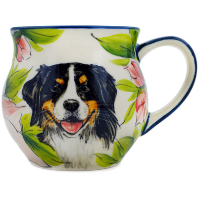 Polish Pottery Bubble Mug 13 oz Pretty Pooch UNIKAT