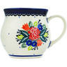 Polish Pottery Bubble Mug 13 oz Rose Delicate Beauty UNIKAT