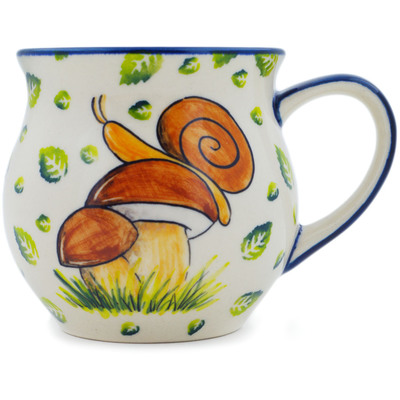Polish Pottery Bubble Mug 13 oz Snail Mail UNIKAT