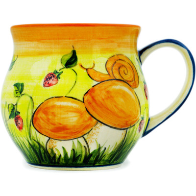 Polish Pottery Bubble Mug 13 oz Snail Story