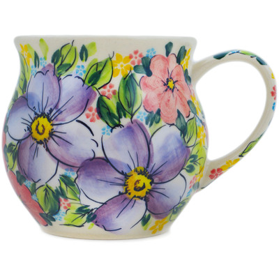 Polish Pottery Bubble Mug 13 oz Sweet Petals UNIKAT