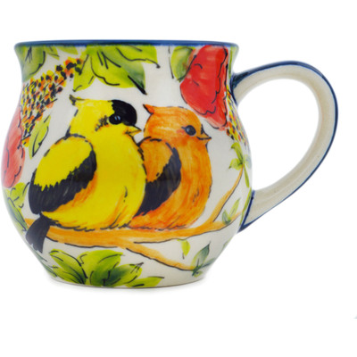 Polish Pottery Bubble Mug 13 oz Tweet Tweet UNIKAT