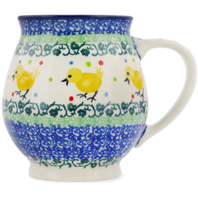 Polish Pottery Bubble Mug 15 oz Pretty Pullet