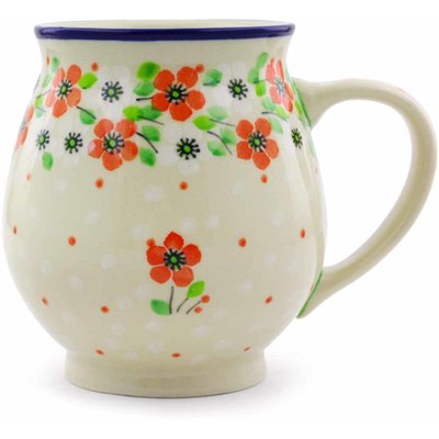 Polish Pottery Bubble Mug 15 oz Simple Scarlet