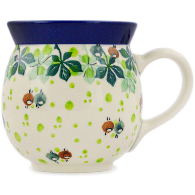 Polish Pottery Bubble Mug 16 oz Acorns Are Falling