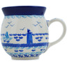 Polish Pottery Bubble Mug 16 oz Beach Day UNIKAT