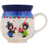 Polish Pottery Bubble Mug 16 oz Beary Sweet UNIKAT
