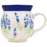 Polish Pottery Bubble Mug 16 oz Beautiful Bluebonnets