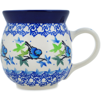 Polish Pottery Bubble Mug 16 oz Birdy Babies