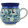 Polish Pottery Bubble Mug 16 oz Black Bird Fly UNIKAT