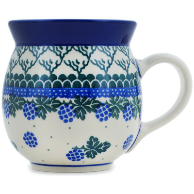 Polish Pottery Bubble Mug 16 oz Blackberry Vines