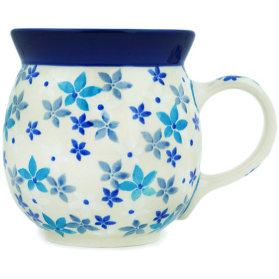 Polish Pottery Bubble Mug 16 oz Blossoms In The Frost