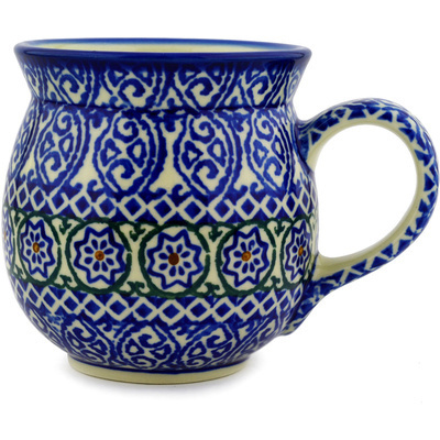 Polish Pottery Bubble Mug 16 oz Blue Beauty UNIKAT