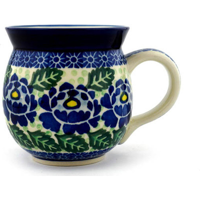 Polish Pottery Bubble Mug 16 oz Blue Bliss