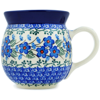 Polish Pottery Bubble Mug 16 oz Blue Blossom