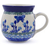 Polish Pottery Bubble Mug 16 oz Blue Butterfly
