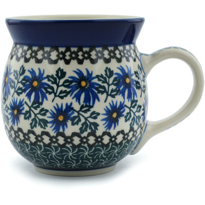 Polish Pottery Bubble Mug 16 oz Blue Chicory