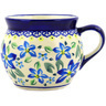 Polish Pottery Bubble Mug 16 oz Blue Clematis