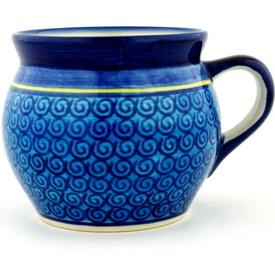 Polish Pottery Bubble Mug 16 oz Blue Galaxy