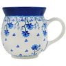 Polish Pottery Bubble Mug 16 oz Blue Grapevine