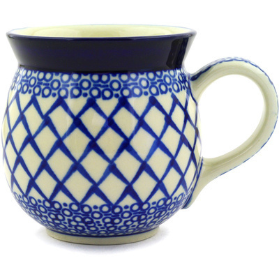 Polish Pottery Bubble Mug 16 oz Blue Harmony
