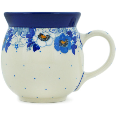 Polish Pottery Bubble Mug 16 oz Blue Spring Blue