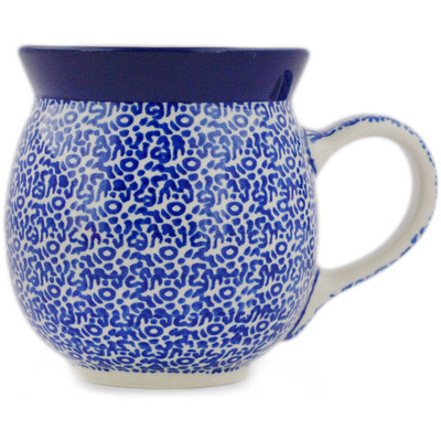 Polish Pottery Bubble Mug 16 oz Blue Veil