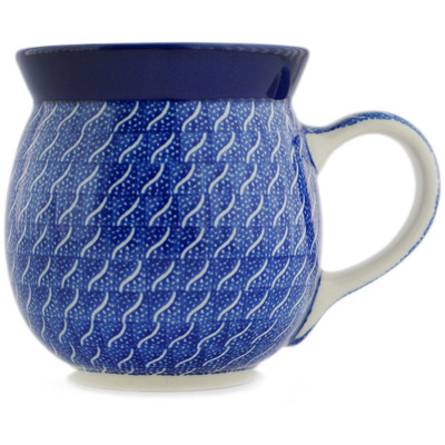 Polish Pottery Bubble Mug 16 oz Blue Whisper