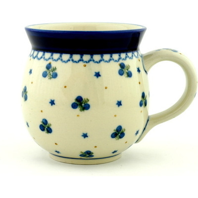 Polish Pottery Bubble Mug 16 oz Blueberry Stars