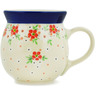 Polish Pottery Bubble Mug 16 oz Blushing Blooms