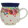 Polish Pottery Bubble Mug 16 oz Blushing Poppies