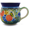 Polish Pottery Bubble Mug 16 oz Butterfly Garden UNIKAT