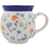 Polish Pottery Bubble Mug 16 oz Cheerful Blooms