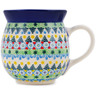 Polish Pottery Bubble Mug 16 oz Christmas Forest UNIKAT