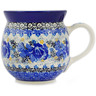 Polish Pottery Bubble Mug 16 oz Cobalt Rose Chain UNIKAT