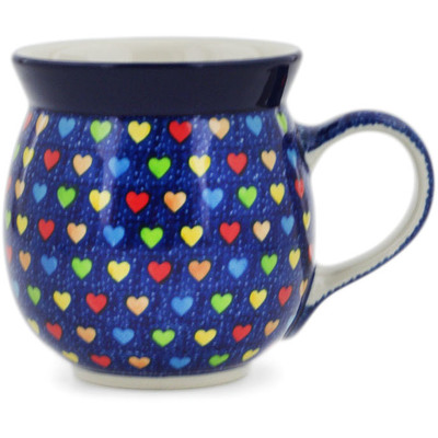 Polish Pottery Bubble Mug 16 oz Colourful Dot Show UNIKAT