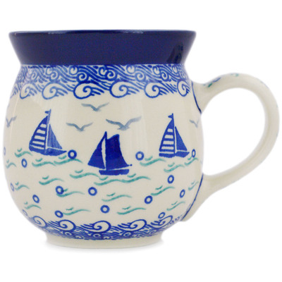 Polish Pottery Bubble Mug 16 oz Come Sailing
