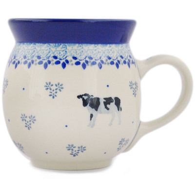 Polish Pottery Bubble Mug 16 oz Cow Field