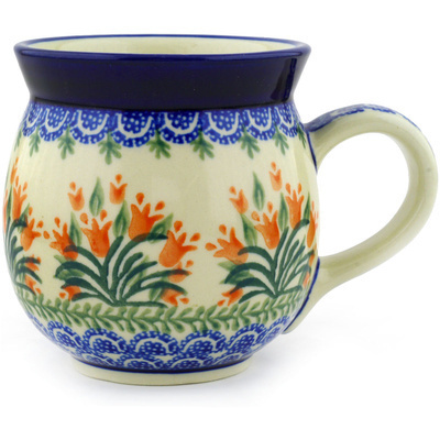 Polish Pottery Bubble Mug 16 oz Crimson Bells