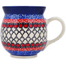 Polish Pottery Bubble Mug 16 oz Crimson Circles UNIKAT