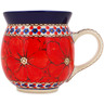 Polish Pottery Bubble Mug 16 oz Crimson Poppies UNIKAT