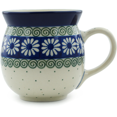 Polish Pottery Bubble Mug 16 oz Daisy Swirl