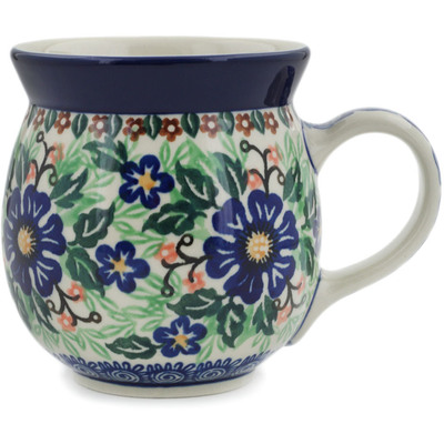 Polish Pottery Bubble Mug 16 oz Dancing Periwinkle UNIKAT