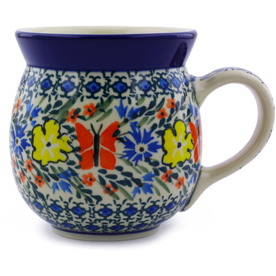 Polish Pottery Bubble Mug 16 oz Daylight Garden UNIKAT