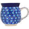 Polish Pottery Bubble Mug 16 oz Deep Ocean Shells UNIKAT