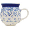 Polish Pottery Bubble Mug 16 oz Denim Garden